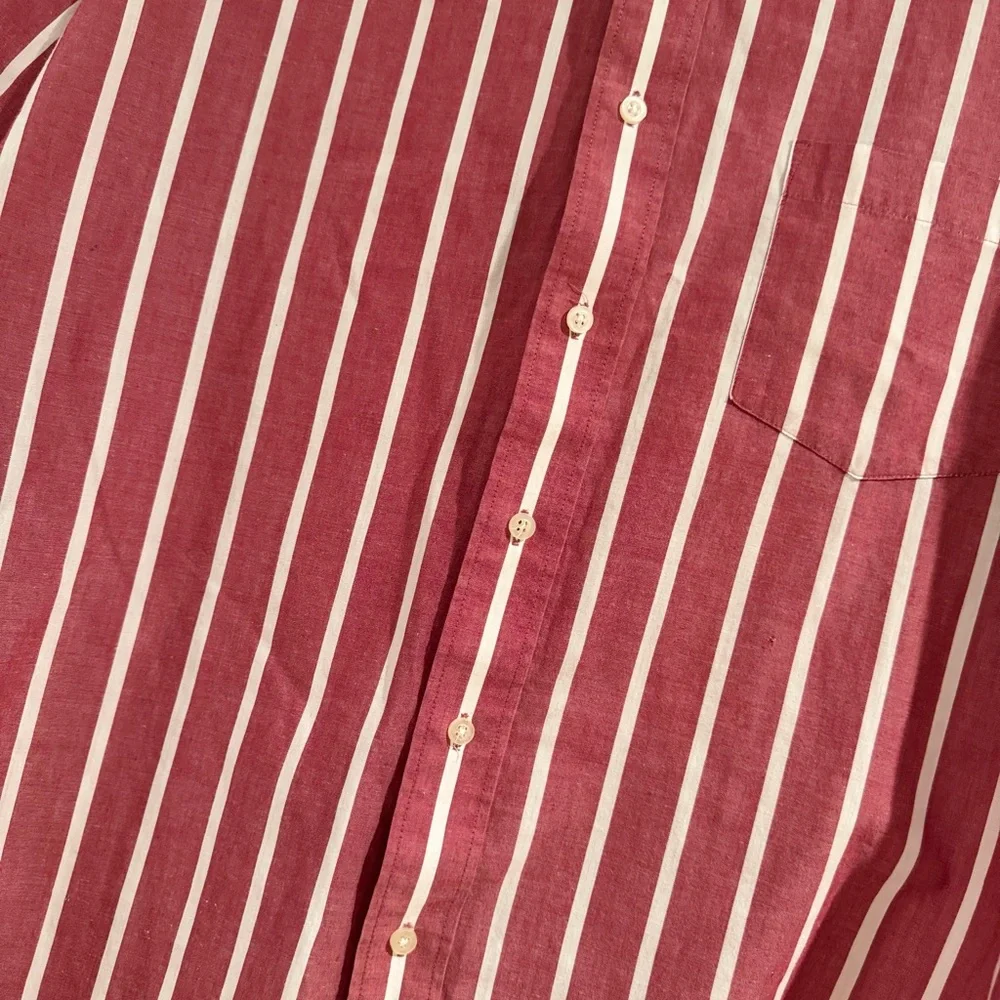 Vintage Red and White Striped‎ Men's Shirt